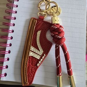 Steve Madden Red and Gold Sneaker Keychain